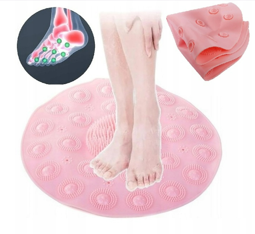 Covoras de dus, Zola®, antiderapant, pentru masaj la picioare, rotund, 37x2 cm, roz Covoras de dus, Zola®, antiderapant, pentru masaj la picioare, rotund, 37x2 cm, roz